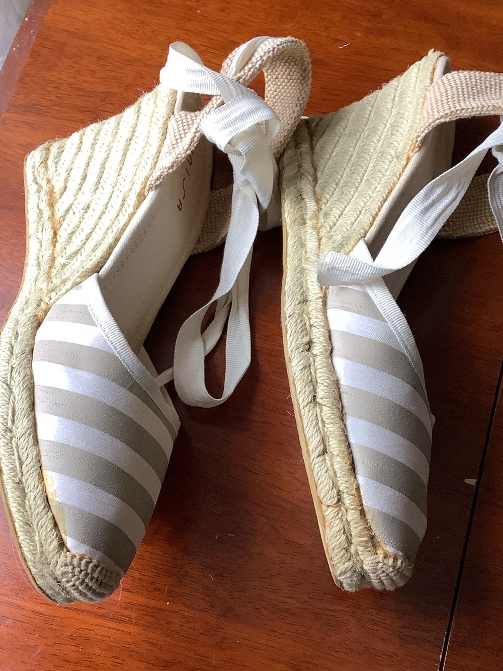 Women’s Striped Espadrille Wedge Sandals